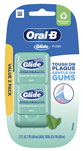 Oral-B Glide Pro-Health Comfort Plus - Filo interdentale, extra morbido, confezione da 2 (40 m ciascuno)