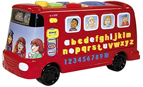 Vtech Interaktiver Spielbus mit Phonik - Lernspielzeug für Kids - Mit 26 Buchstabentasten, 1-10 Zahlentasten, Brems-, Hupen- und Fahrertasten, Tür - Indoor - Bus, Lernen