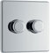 BG Electrical Intelligent Double Wall Dimmer Switch, 2 Way, Screwless Front Plate, Premium Flatplate, Polished Chrome, 200W, FPC82