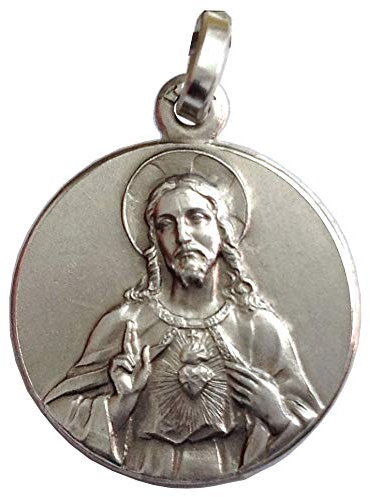 I G J Medaille von der Heiliges Herz von Jesus - 925 Sterling Silber