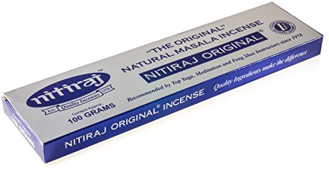 Nitiraj Original Quality Masala Natural Incense Sticks 100g (Silver and Blue Pack) Big Box Recommended For Yoga - Meditation - Space Clearing-Yoga Accessories - Reiki
