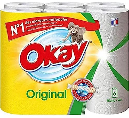 Okay Essuie-tout encore plus résistant - Le paquet de 6 rouleaux