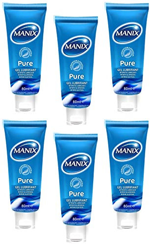 Manix - Lot de 6 Gel Lubrifiant Intime Pure à Base d'eau - 80ml