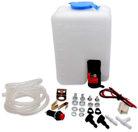 12V Universal Scheibenwaschanlage 1,2L System Wischwasserbehälter Wischwasser Behälter pumpe Komplett Set Scheibenwaschpumpe
