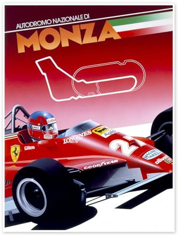 Monza Poster von Gavin Macloud 30 x 40 cm Rot Wandbilder Wanddeko