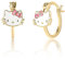 Sanrio Hello Kitty Damen Creolen Sterling Silber und Emaille Hello Kitty Ohrringe Offizielle Lizenz, Sterling Silber, Kein Edelstein