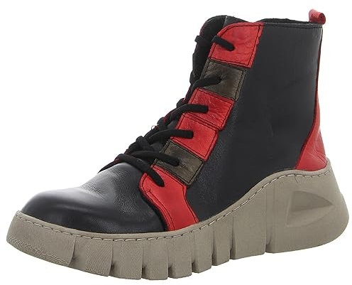 Gemini Damen Stiefelette aus Leder mit Plateau und Keilabsatz 033317-02, Größe:42 EU, Farbe:Schwarz