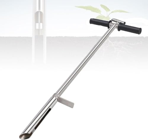 40 Inch Soil Sampler Probe, Stainless Steel T Style Handle Soil Test Kits, Soil Probe with Core Sampling Area, Soil Sampler Tool for Farm Agriculture Plant Care Garden