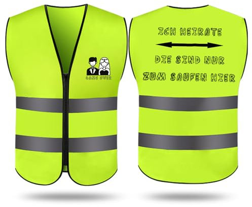 Xionghonglong Mesh Sicherheitsweste, Jga Männer Weste Junggesellenabschied Männer Kostüm, Dekoration Warnweste,Kreative Geschenke für Männer Junggesellenabschied Zubehör-Waschbar