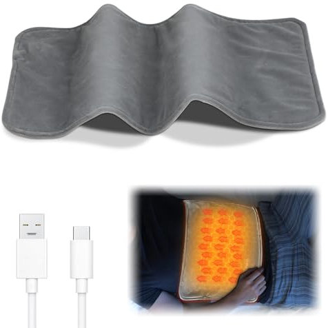 Dhqkqg Electric Heat Pad, 30x60cm USB Rechargeable Heat Pad, Heat Pads for Back Pain Relief, Washable Heat Blanket, Comfortable Heating Pad, Fast Heated Pad for Period, Back Neck, Shoulder and Legs