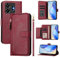 kompatibel mit ZTE Axon 60 Lite Hülle Leder,kompatibel mit ZTE Blade V60 Vita/Blade V60 Design Flip PU Leder Zip Brieftasche Handytasche Red