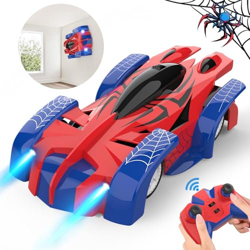 Voiture Télécommandée pour Enfants, Machine Allant Sur Les Murs Rechargeables avec Lumière Led Voiture Radiocommandée RC Drift Car Spider Jouets, Jeux Enfant 3 4 5 6 7 8 9 Ans Mâle Cadeau Anniversaire
