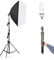 BOLLUMA Photography Softbox Lighting Kit with 200cm Light Stand, 150W 5500K Light Bulb, 50x70cm Soft Box with Bulb Socket for Photo Studio Video Shooting Portrait Continuous Lighting Kit