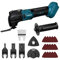Akku-Multifunktionswerkzeug für Makita Akku 18V Li-Ion – Oszillationswerkzeug mit 23 Zubehör,6 Einstellbare Geschwindigkeiten Multitool, Bürstenlos Motor Multimaster zum Entfernen,Schaben(Ohne Akku)