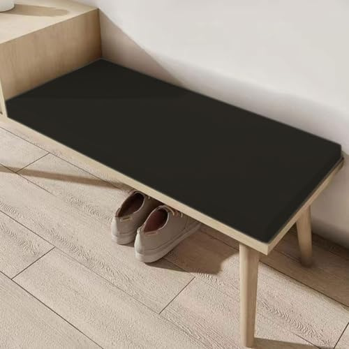 AZMAHT Bankauflage Sitzkissen für Bank Sitzbank Auflage Ersatzpolster Schwamm Mit rutschfeste Abnehmbare und Waschbare Sitzkissenhülle Sitzkissen Outdoor & Indoor,Schwarz,80X60X5cm