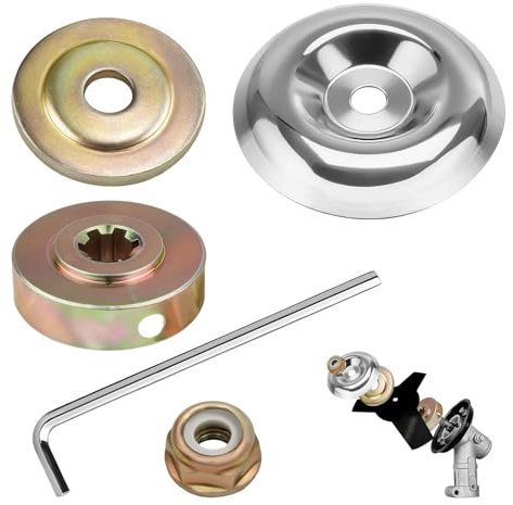 5 Stück Ersatzteile für Motorsense Getriebe, Rasenmäher Blade Adapter | Freischneider Zubehör, Metall Getriebe Mutter Messer Wartung Kit, Stabile Leistung, Robust