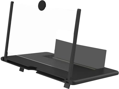 12-Zoll Bildschirmvergrößerung für Smartphones,Tragbarer Handy Vergrößerungs Bildschirm,Universeller 3D-HD-Vergrößerungsprojektor für Filme und Videospiele,Geschenke for Männer(Schwarz)