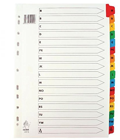 Rexel 75677 Ordnerregister Mylar (Zahlenregister A-Z für A4)