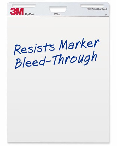 Flipchart, Plain, 40 Sheets/Pad, 25x30, 2/PK, White, Sold as 1 Carton - 3M * Flipchart, Plain, 40 Sheets/Pad, 25x30, 2/PK, White