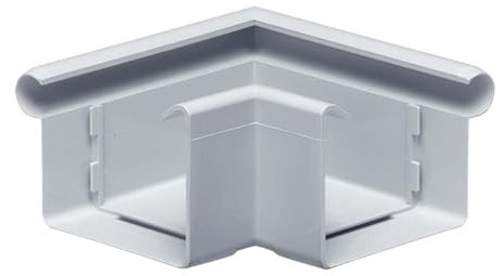INEFA Rinnenwinkel 90 Grad kastenförmig Außenwinkel, PVC NW68 / 68mm Grau Wulst außen, Verbindungsstück Dachrinnenzubehör, Made in Germany