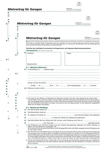 Mietvertrag RNK geprüft (3 Stück, Garage)