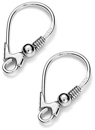 1 Paar Ohrhänger Brisuren 18mm 925 Sterling Silber gestempelt und nickelfrei für die Schmuckherstellung