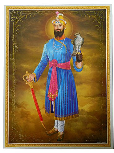 indischerbasar.de Bild Guru Govind Singh 30 x 40cm Kunstdruck Plakat Poster Indien Sikhismus Hochglanz Dekoration