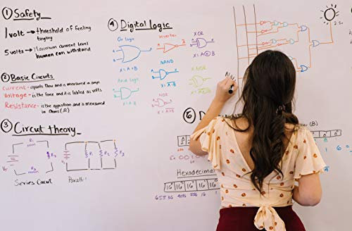 Whiteboard Folie | Zuschnitte nach Maß | selbstklebend beschreibbar abwischbar | Eisenfolie Ferrofolie WEIß | Tafelfolie magnetisch wiederbeschreibbar | Haftgrund für Magnete (80 x 60 cm)