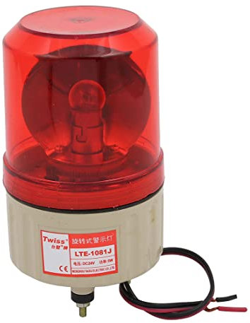 Ruilogod DC 24V LTE-1081J 5W Industrial Rotary Signal Tower Warning Summer Sound Licht rot