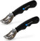 Safvo Ice Cream Scoop Stainless Steel with Ergonomic Non-Slip Rubber Grip - 18cm Heavy-Duty Icecream Scooper – Perfect for Cookie Dough, Mash Potatoes, Melon Balls - Dishwasher Safe (2Pcs Black Scoop)