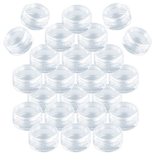 25 Pcs Empty Plastic Cosmetic Jars, 5ml Sample Pots Bottles with Clear Lids