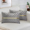 MAIXUN Kissenbezüge 30 x 50 cm Samt Gold Grau Couchkissen Deko Kissen Wohnzimmer Sofakissen Luxuriös Weich Zierkissenbezug Versteckter Reißverschluss für Wohnzimmer Schlafzimmer 2er Set