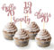 24 Stück Glitzer 70. Geburtstag Cupcake Topper, 70 Geburtstag Deko von 1955 für 70 Geburtstagsfeier Zubehör Party Dekoration Kuchendekoration (Rose Gold)