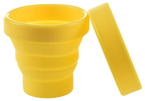 Tasse en Silicone Pliable Gobelets de Voyage Pliables avec Couvercle Hermétique Coupe de Voyage Légère 170ml Jaune