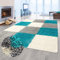 Flauschiger Shaggy-Teppich Hochflor mit Karomuster in türkis grau Creme 120x170cm