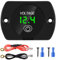 Nudiuhis 12V Car Battery Tester Waterproof LED Digital Voltmeter with Green Light Digital Screen Touch Switch Panel for Car Truck ATV UTV