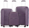 British Traveller Set de 3 Valises, Rigide Valise de Voyage à 4 roulettes et Serrure TSA, 55/67/76 cm (Violet)