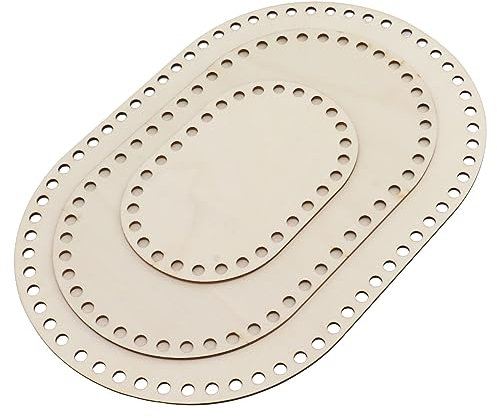 Ovaler Holzkorb unten aus massivem Häkel-Rohholz-Basis-DIY-Web-Bastel bedarf