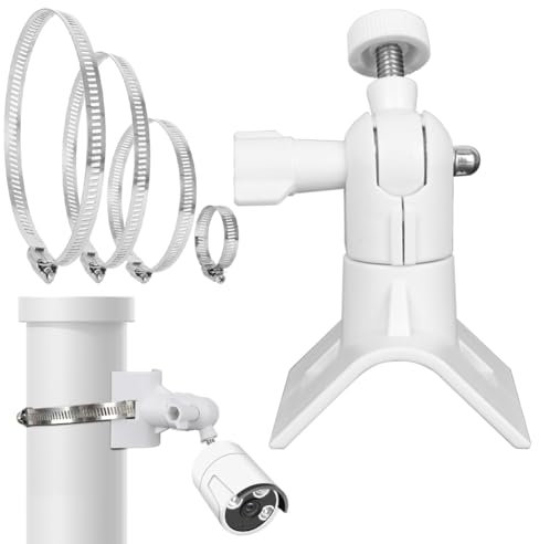LOMUG Masthalterung Halterung für Außenkamera Akku (Stick Up Cam/Pro), Kamera Halterung für Stick Up Cam/Pro/Indoor Cam/Wyze Cam/Eufy Cam, Spotlight Kamera/Plus/Pro Überwachungskamera (Weiß 1Stück)