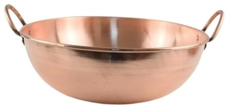 perfk Ustensiles de cuisine en cuivre, binaurale épaisse de belle forme, à confiture en cuivre pour fêtes, pique-niques à domicile, 32CM