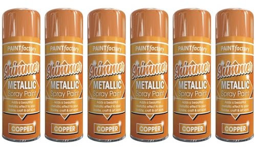 YSAMAX Metallic Copper Spray Paint, Quick Drying Bright Finish, Versatile Uses, Long-Lasting, Stunning Visual Effect, Easy Application, 200 ML, (6PCS)