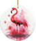 Weihnachtsschmuck, Weihnachtsbaum-Hängeornamente für Feiertage, runde Keramik-Ornamente, Bastelanhänger, Weihnachtsbaumschmuck, Flamingo, Aquarell, Ornamente für Weihnachtsbaum, Weihnachtsdekoration