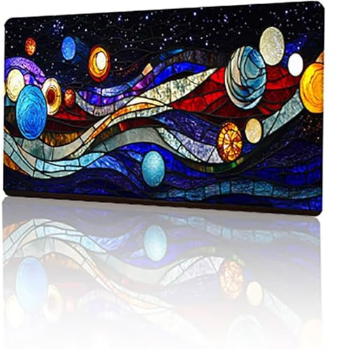 Negro Alfombrilla Gaming Abstracto Alfombrilla Ratón XXL 900 x 400 x 3 mm, Extendido Lmpermeable Antideslizante Gaming Mouse Pad Mejora la Precisión y la Velocidad, para Jugadores, PC, MAC T-2413