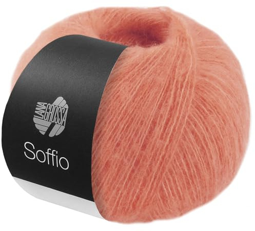 LANA GROSSA Soffio | Flauschiges Lace-Garn aus Merino- & Baumwolle mit 10% Kaschmir | Handstrickgarn aus 60% Schurwolle (Merino superfein), 30% Baumwolle (Bio) | 25g zum Stricken | 212m Garn FB 29