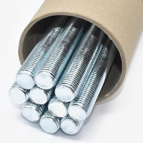 Pack of 10, M16 x 1m (1000mm) Zinc Plated Threaded Rod/Bar (M16)