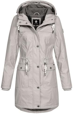 NEW VIEW Damen Regenjacke wasserabweisender Parka Annika Long mit Kapuze