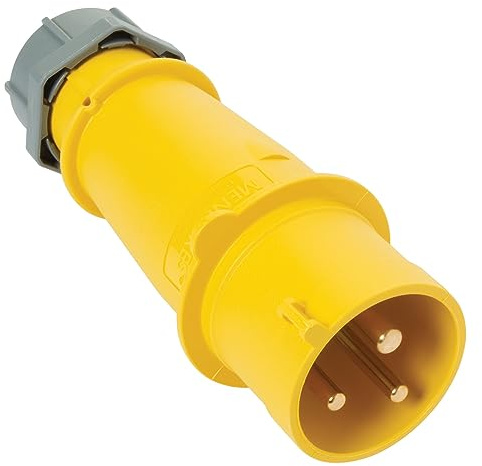 Trend 32A 110V BS4343 Standard Plug in Vibrant Yellow for T11ELK Router, PLUG/110V/32A