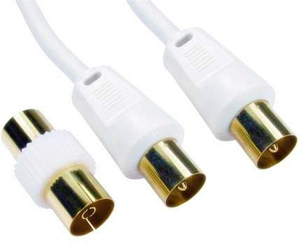 World of Data 2m Coax Cable -Multiple Shielded EMI RFI - 24k Gold Plated - Male to Male - Antenna - Digital TV Fly Lead - Copper Wire