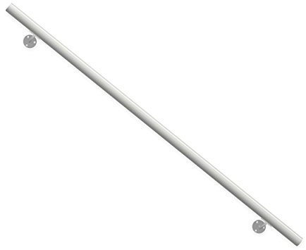 Moderner Aluminium-Handlaufin Weiß, hochwertiges Komplett-Set inkl. Wandhalter, Dübel und Schrauben. Länge 1500 mm (kürz- und verlängerbar). Für Innen und Außen geeignet.