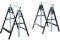 HOMCOM Set 2 Cavalletti da Lavoro Pieghevoli Telescopici Altezza Regolabile in Tubi d'Acciaio Nero